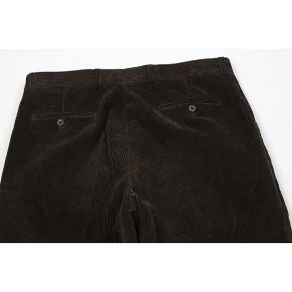 Vtg 90s Streetwear Mens 36x30 Faded Heavy Wide Leg Corduroy Chino Pants Brown - Picture 12 of 14